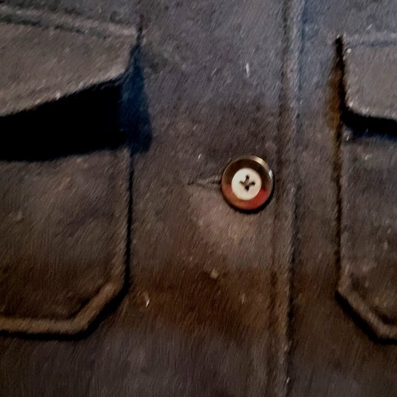 Vintage Old Navy Wool Blend Pea Coat Hood Black Long Button Up Medium Pockets - Picture 6 of 11